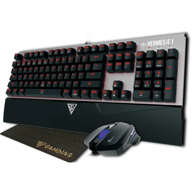 Комплект клавиатура + мышь с ковриком Gamdias Hermes E1 Combo (Black Switches)